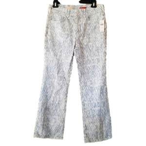 NWT Pilcro Anthropologie Relax Bootcut White Blue Striated Denim Jeans Mid-Rise